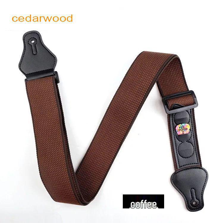 Unisex Classic Guitar Strap with Plectrum Holder for Acoustic & Electric Guitars