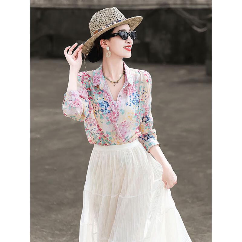 Lanse er French Floral Long-Sleeve Sun Protection Shirt M