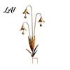 Metal Garden Stake Calla Lily with Bells 24 Inch Triple Flower Wind
