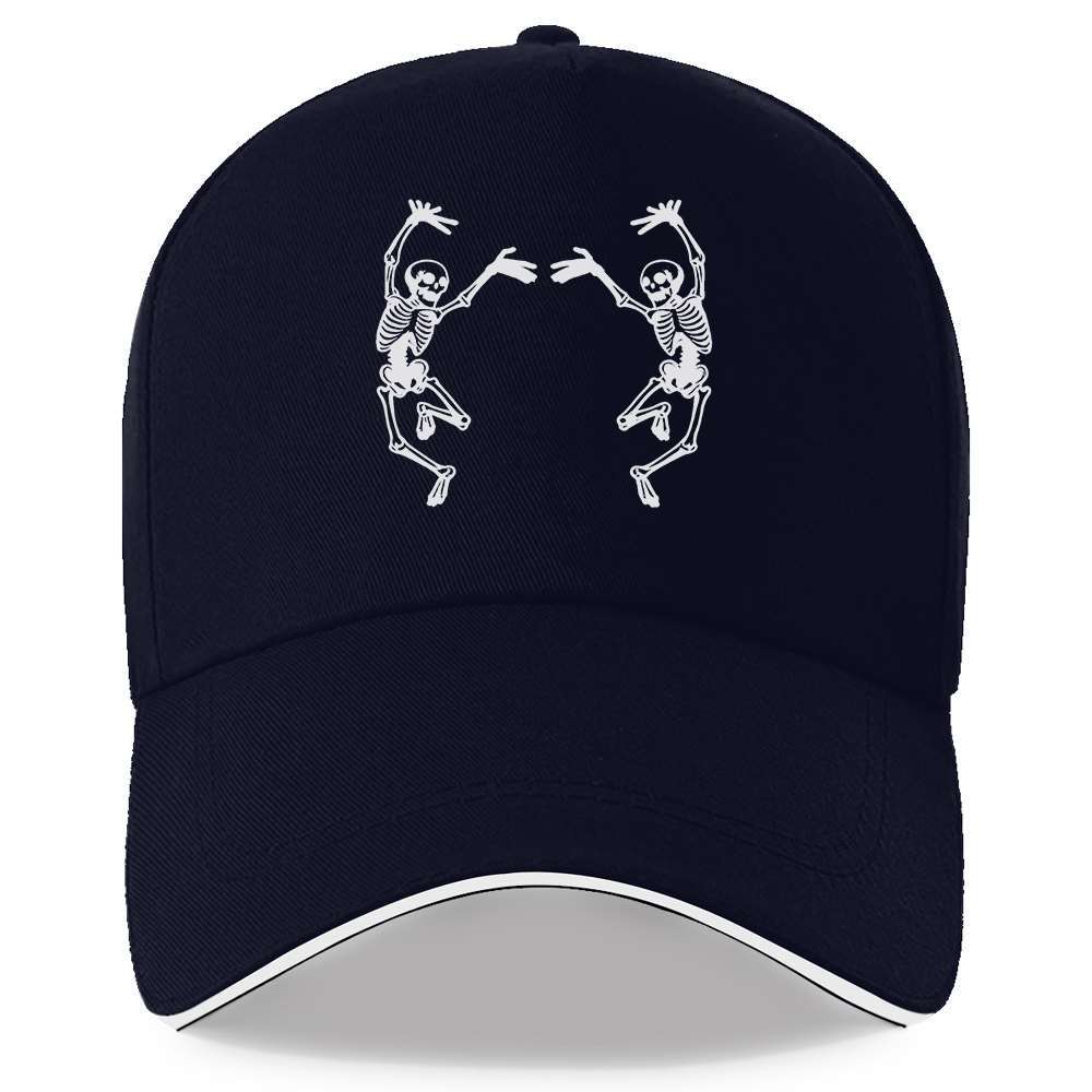 Dancing Skeletons Baseball Cap Adult Unisex Polyester Adjustable Skull Graphic Trucker Hat for Streetwear