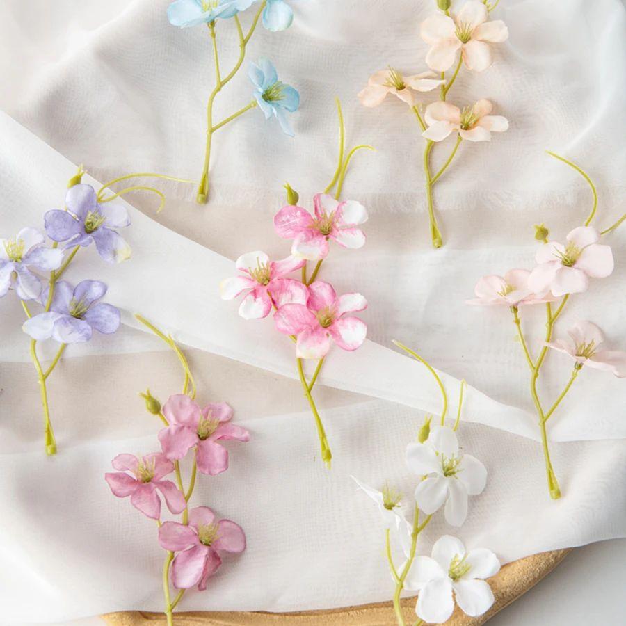 10/30Pcs Silk Artificial Flowers Plum Blossom Diy Gift Scrapbook Decor Festival Home Outdoor Garden Arch Wedding Bridal Bouquets