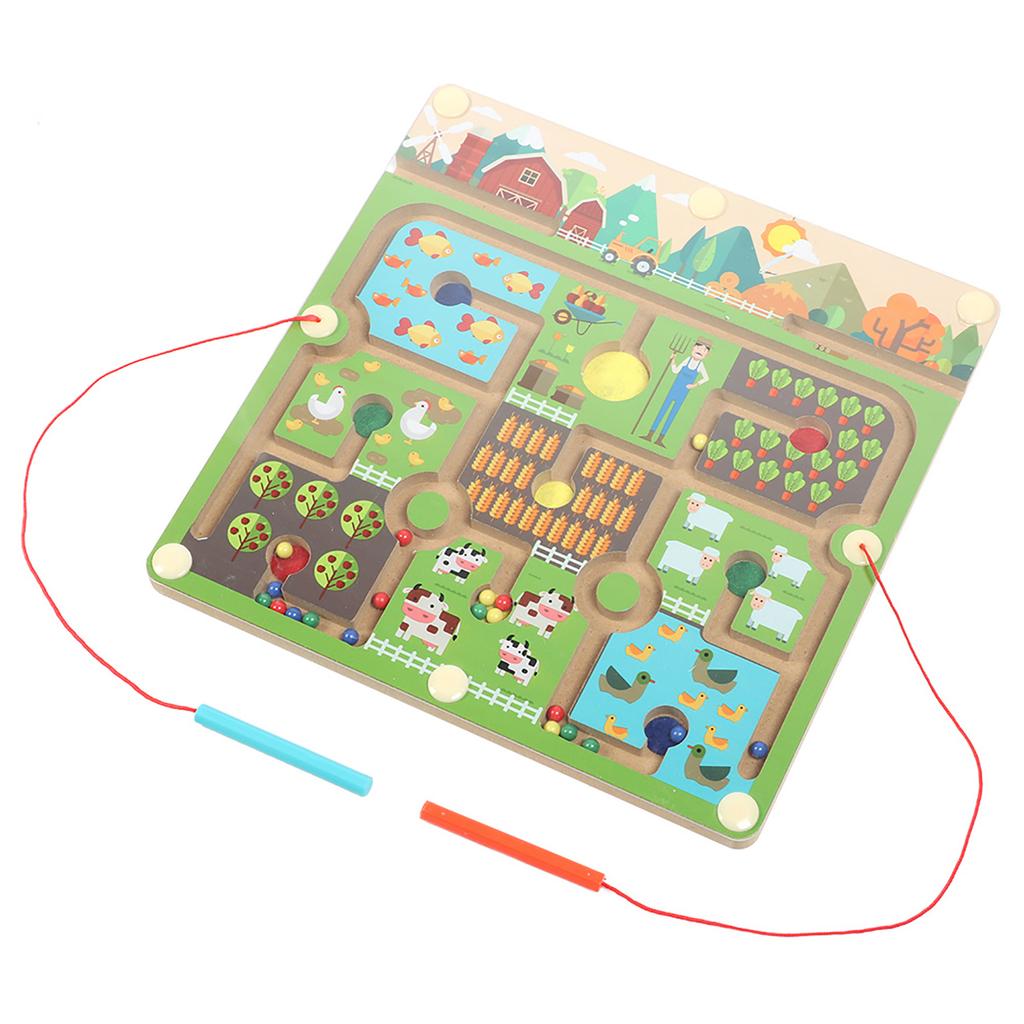 Kid Magnetic Wooden Educational Maze Children Brain Training Board Game Educational Toy