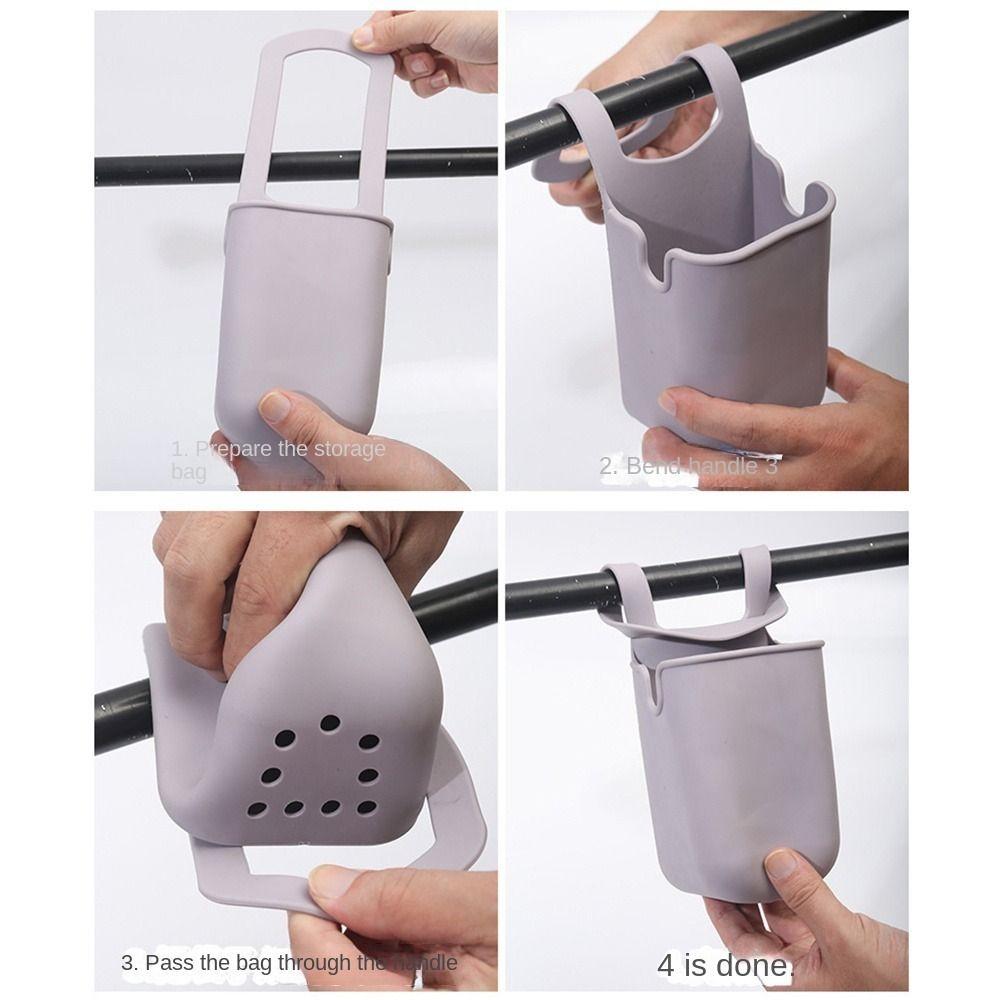 Cartoon Face Baby Stroller Cup Rack Large Capacity Kitchen Storage Bag Silicone Cup Holders  Bath