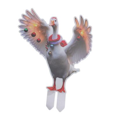 Xmas Yard Sign Decor Xmas Duck Yard Stake for Holiday Outdoor Garden Lawn Pathway Decoration Double