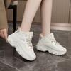 Winter New Velvet Thickened Large Size Cotton Shoes Versatile Thick Sole Heightening Dad Shoes Girls Running Sneakers