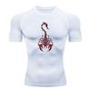 Men's Compression Fitness Sports T-Shirt, Red Tribal Scorpio