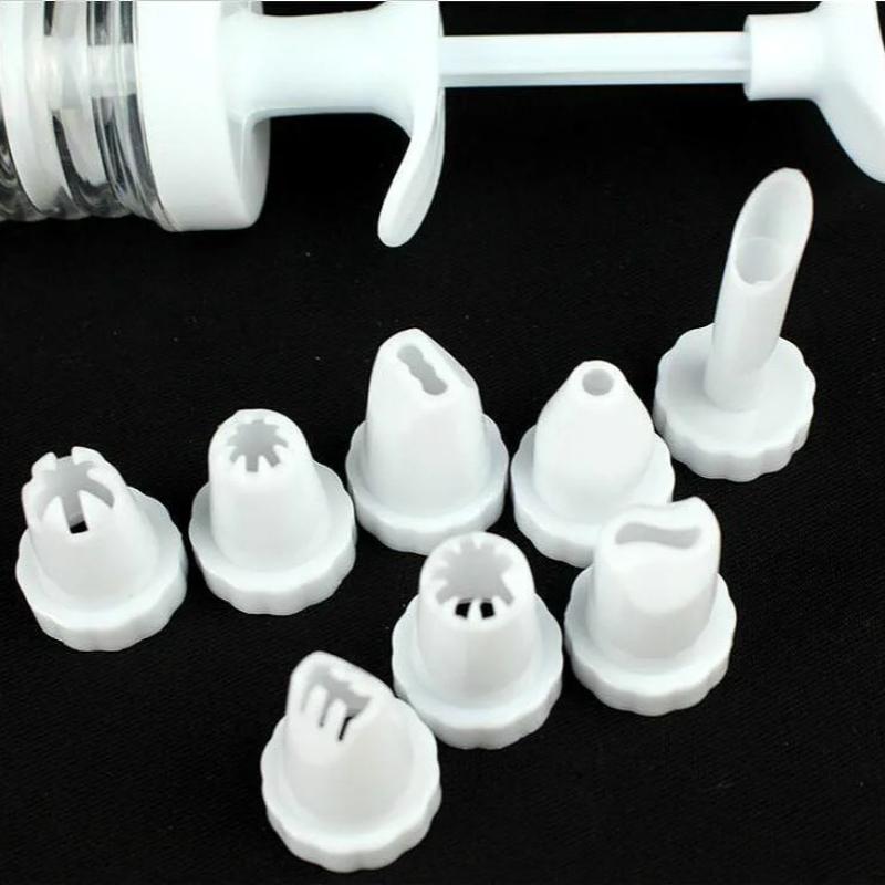 8 stk Kjøkkentilbehør Glasur Sprøytekrem Bakverkverktøy Glasur Sprøytetupp Dyse Penn DIY Bakeutstyr Servise Kakeverktøy