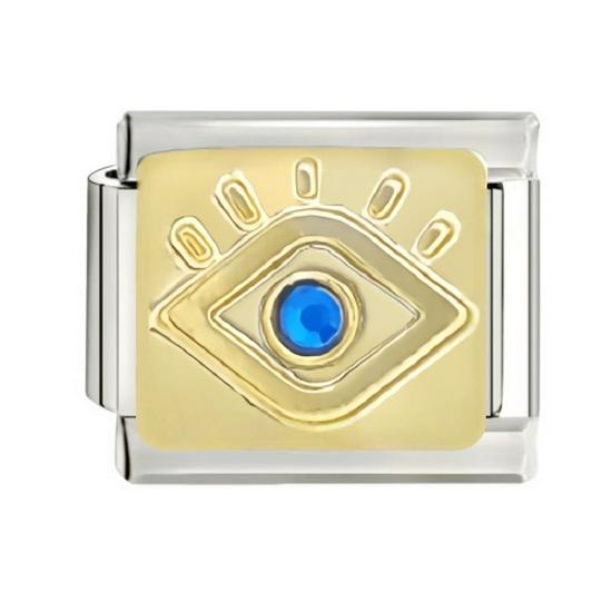 Gold-Plated Titanium Enamel Cross Bracelet - Italian DIY Charm for Little Girls