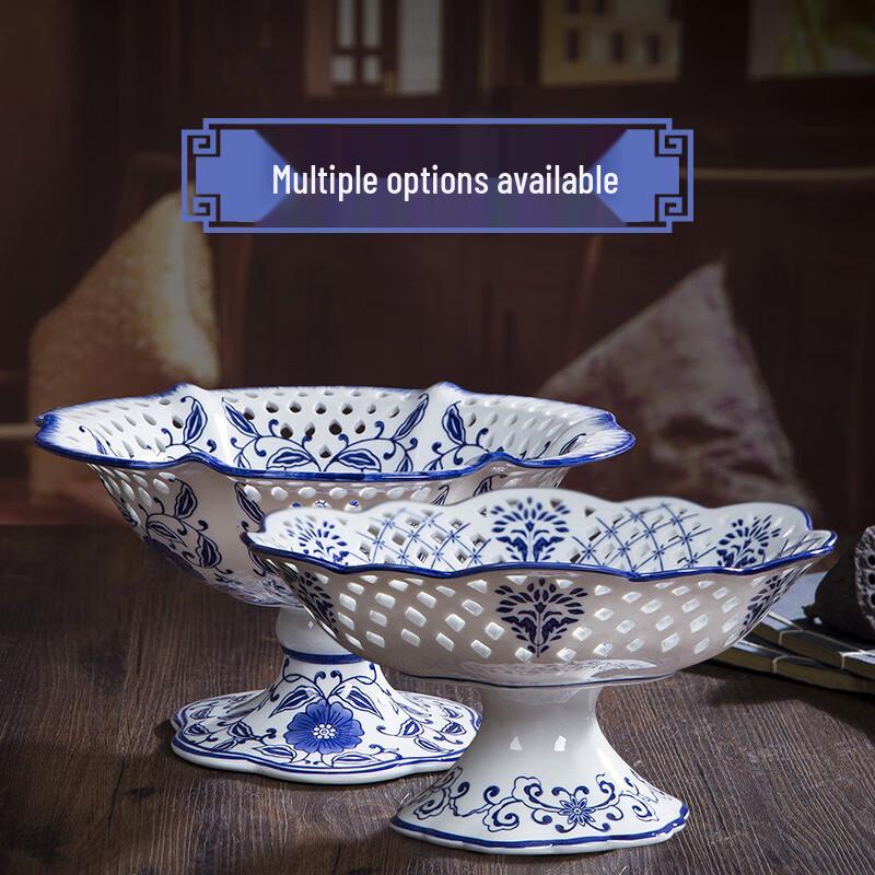 Jingdezhen Keramický modrobílý ovocný talíř