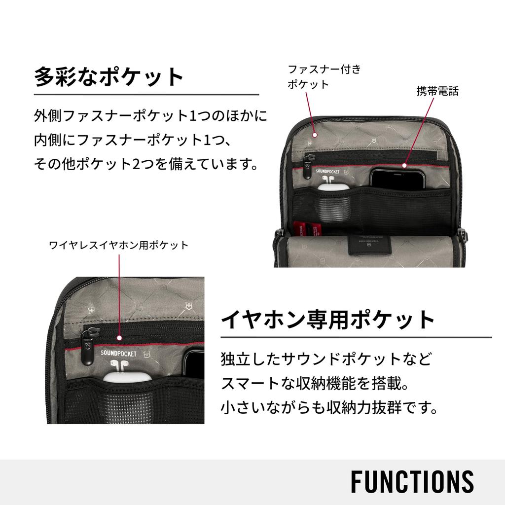 Victorinox Architecture Urban2 Crossbody Bag with Tablet Shoulder and 6L Black 10-inch Pocket, Strap, Compartment, Multi-Tool Handle, Capacity,