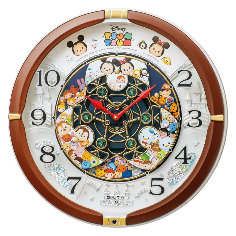 Seiko Clock Wall Clock, Musical Clock, Radio-Controlled Clock, Character Clock, Disney Tsum Tsum, Analog, FW588B