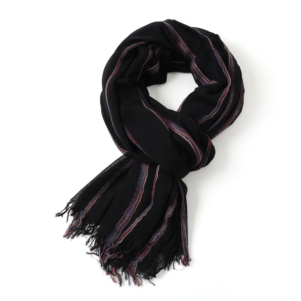 Cotton Linen Fashion Striped Men Scarf Autumn Winter Warm Scarves Short Tassel Bufanda Male Accessories Pashmina Shawl