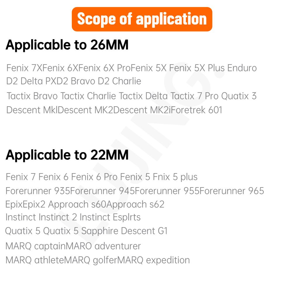 Rychloupínací 22mm 26mm řemínek pro Garmin Tactix8 Silikonový pásek pro Garmin Fenix 8/7X Pro/E Enduro 3 Náramek pro Forerunner 970-965/Instinct 3