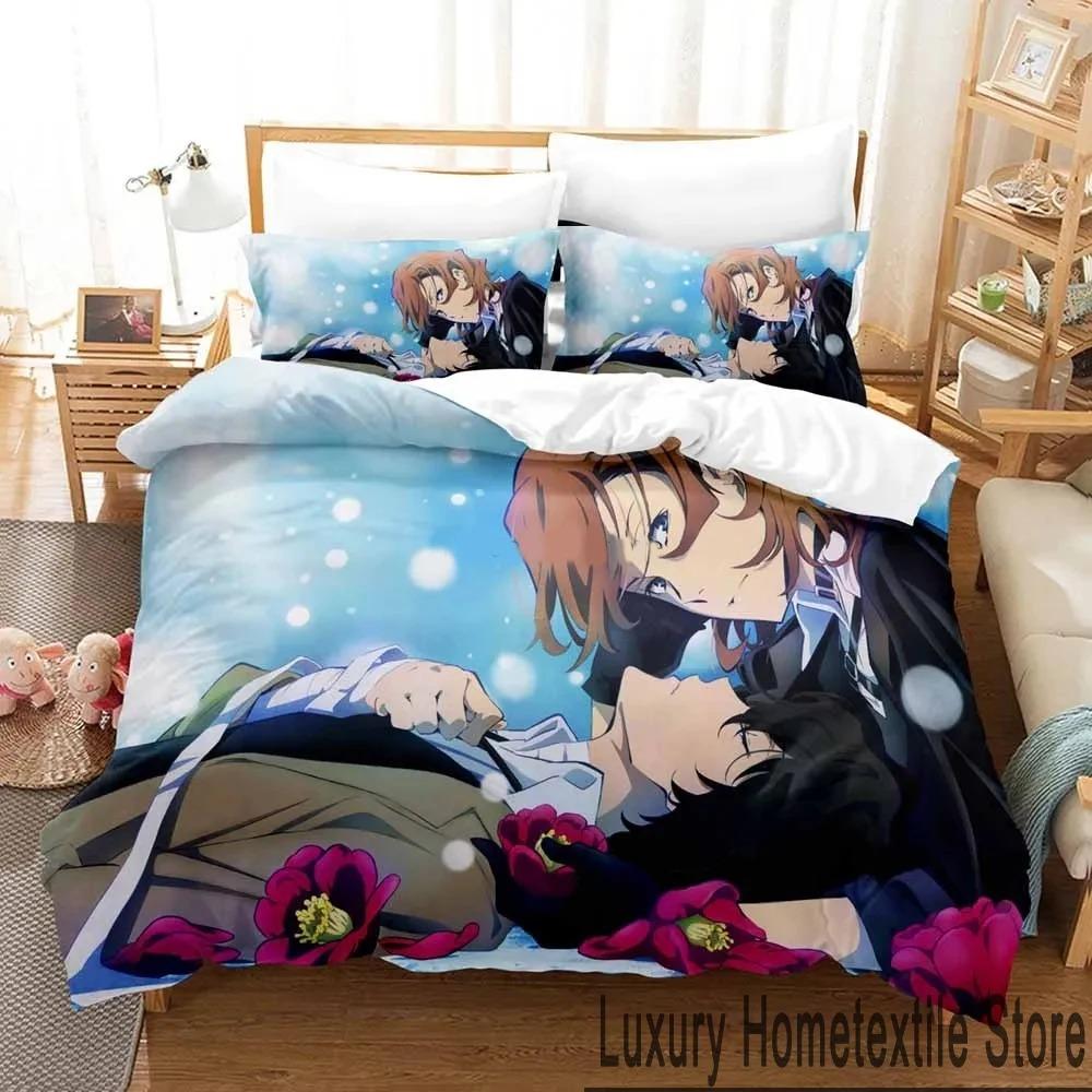 Anime Bungo Stray Dogs Bedding Set Boys Girls Twin Queen King Size Duvet Cover Pillowcase Bed Boys Adult Home Textileextile