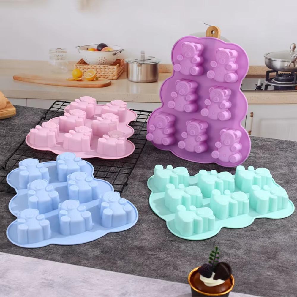 Silicone Cookie Mold 7 Holes Kitchen Fondant Supplies Cute Cake Mold Cupcake Topper Decorating