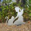 Pet Memorial Garden Stake Guardian Angel with Pet Garden Decor Outdoor Cat Dog Memorial Sign for Pet Owners Yard Art Decoration