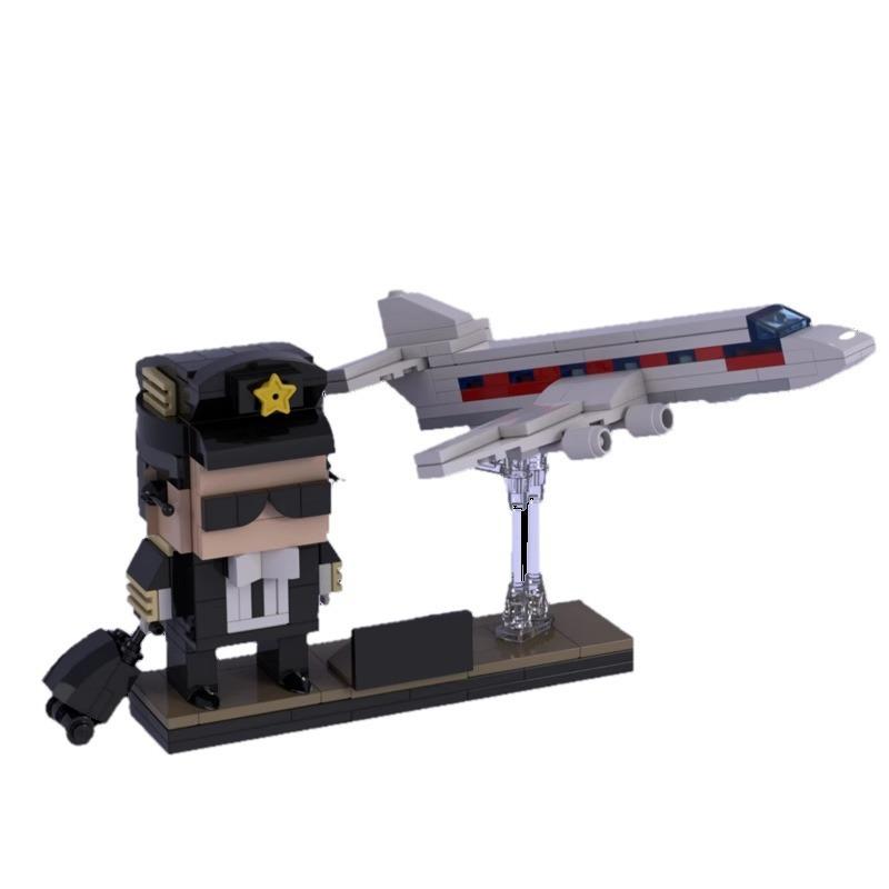 Building Block Compatible, Puzzle Splicing Building Block Set Square Head Boy, Big Head Boy Toy, Chinese Captain