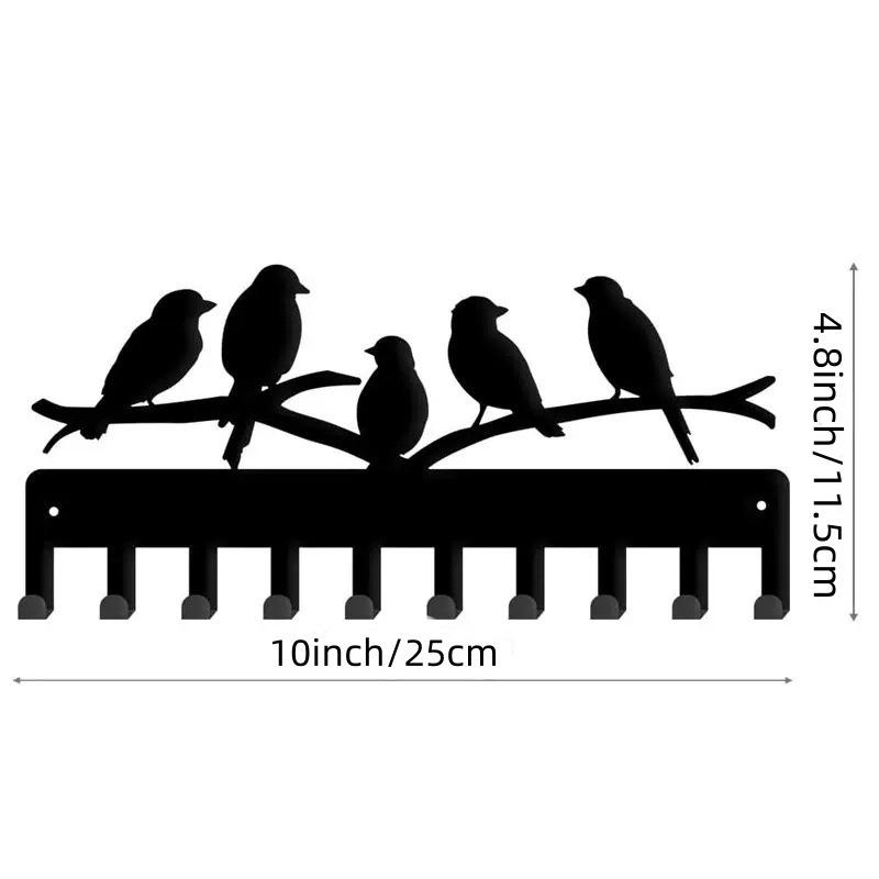 Metal Letter Key Storage Hook Rack - Decorative Wall-Mounted Silhouette for Bedroom