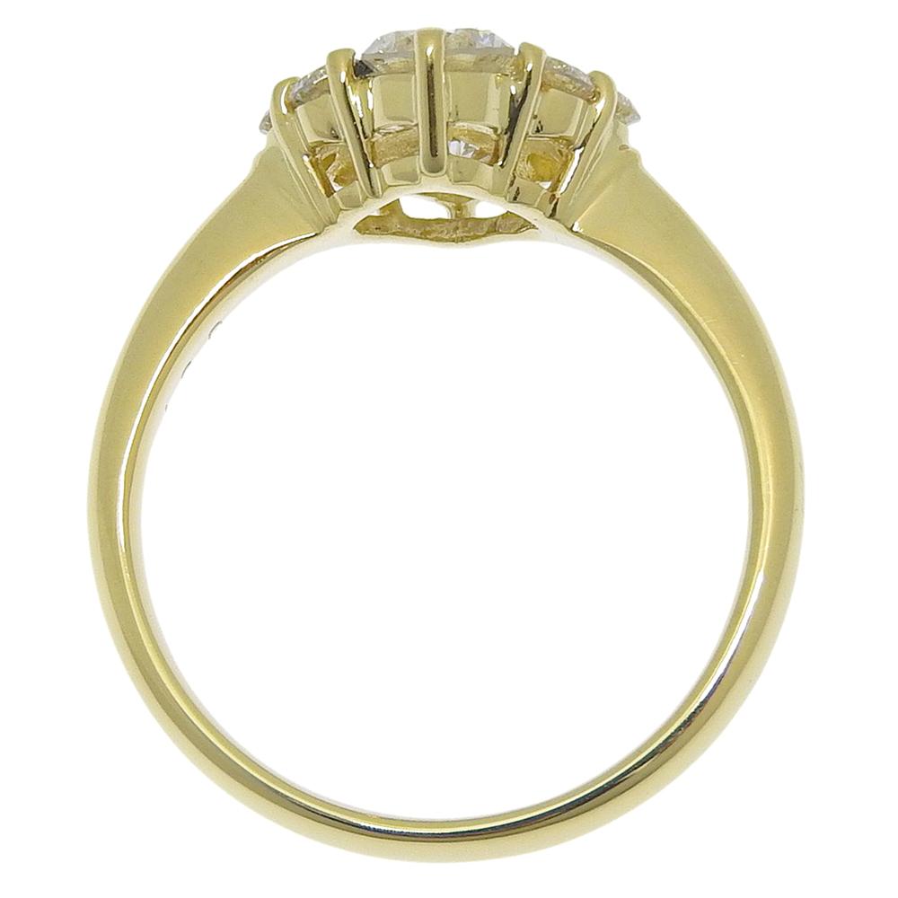 Ring K18 yellow gold/Ruby/diamond #7.0(US Size) 4.4g Women Used