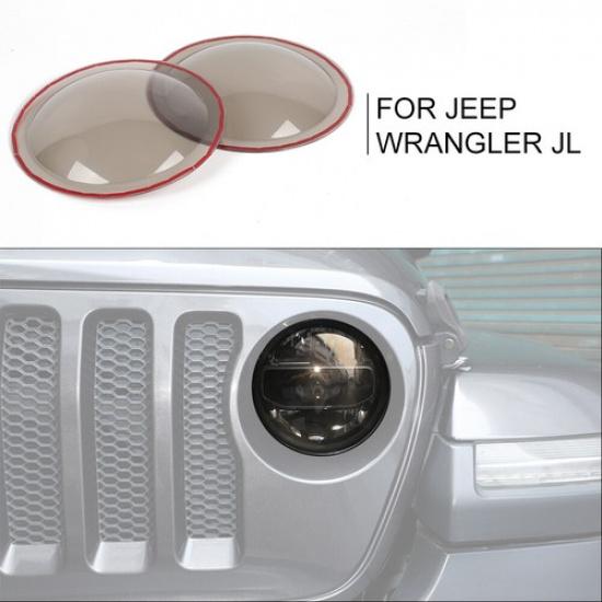 Smoked Front Headlight Lamp Frame Cover Trim Bezels For Jeep Wrangler JL JT 18+