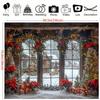 One piece of Christmas polyester background fabric with Christmas tree elements suitable for living room and outdoor decoration
