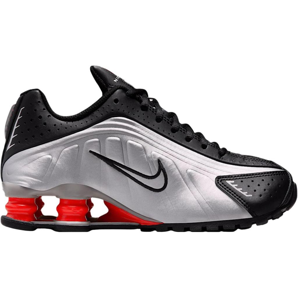 Nike Shox R4 GS OG 2025 Kids Sneakers Silver Metallic-Silver Black CW2626-005