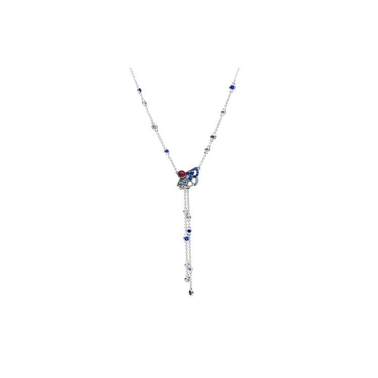 Pandora Limited Edition Fan Shaped Necklace Women necklaces Blue 398183SRUMX