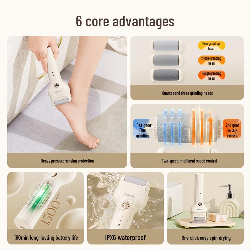 

SUPOR Rechargeable Electric Foot File Callus Remover EFS-002A