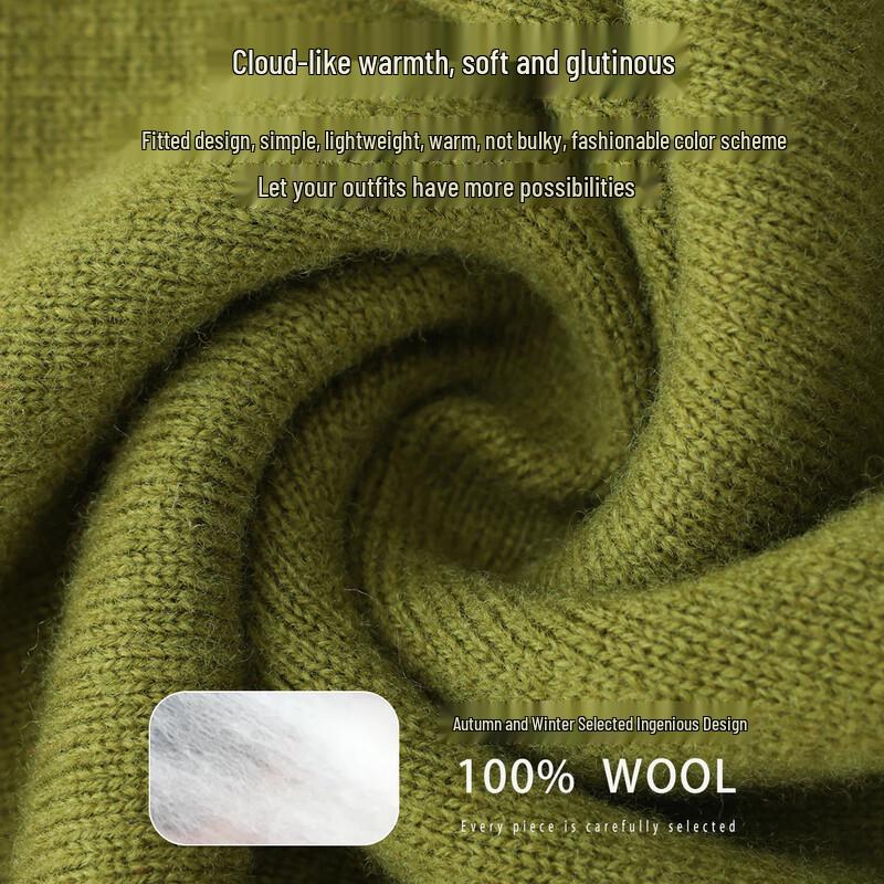 SNOWFLYING Women's 100% Wool Lapel Sweater