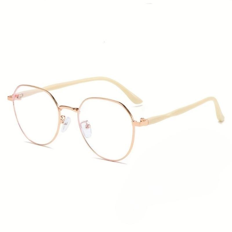 

Fashionable Metal Round Frame Design, Simple High-definition Anti Blue Light Glasses Suitable for Daily Wear розового золота