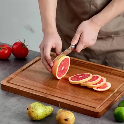 Wood Cutting Board for Kitchen Thick Wooden Serving Board with Deep Juice Groove Charcuterie Chopping Butcher Block for Meat Vegetables Fruit