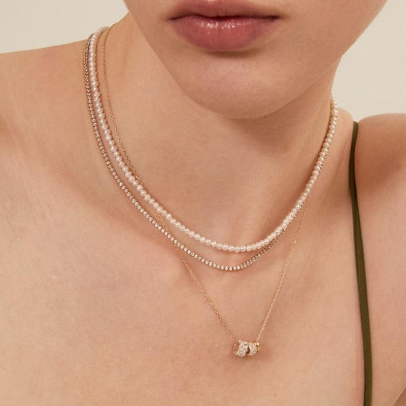 LUNNE [Renewal] Silver 925 Classic Freshwater Pearl Necklace #LSN32