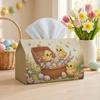 1pc Easter Decoration Party Tissue Box, Dreamy Cute Easter, Multifunctional Tissue Holder, Chick Basket Floral Field, Outdoor Party Supplies, Everyday