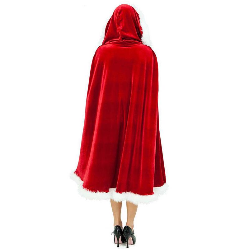 Unisex Gold Velvet Santa Claus Cloak: Christmas & Little Red Riding Hood Costume