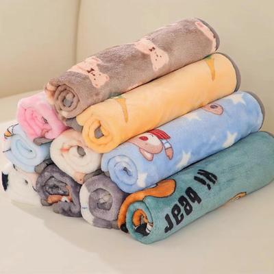Double-Sided Plush Flannel Cartoon Pet Blanket - Warm, Cozy Blanket for Cats and Dogs