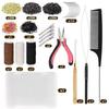Hair Extension & Wig Tool Kit with Pliers, Crochet, and Silicone Rings