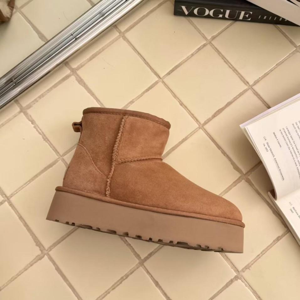 Henan Sangpo Sheepskin Snow Boots, Warm Wool Classic Style 5854, Thick Sole, Versatile Winter Fashion.