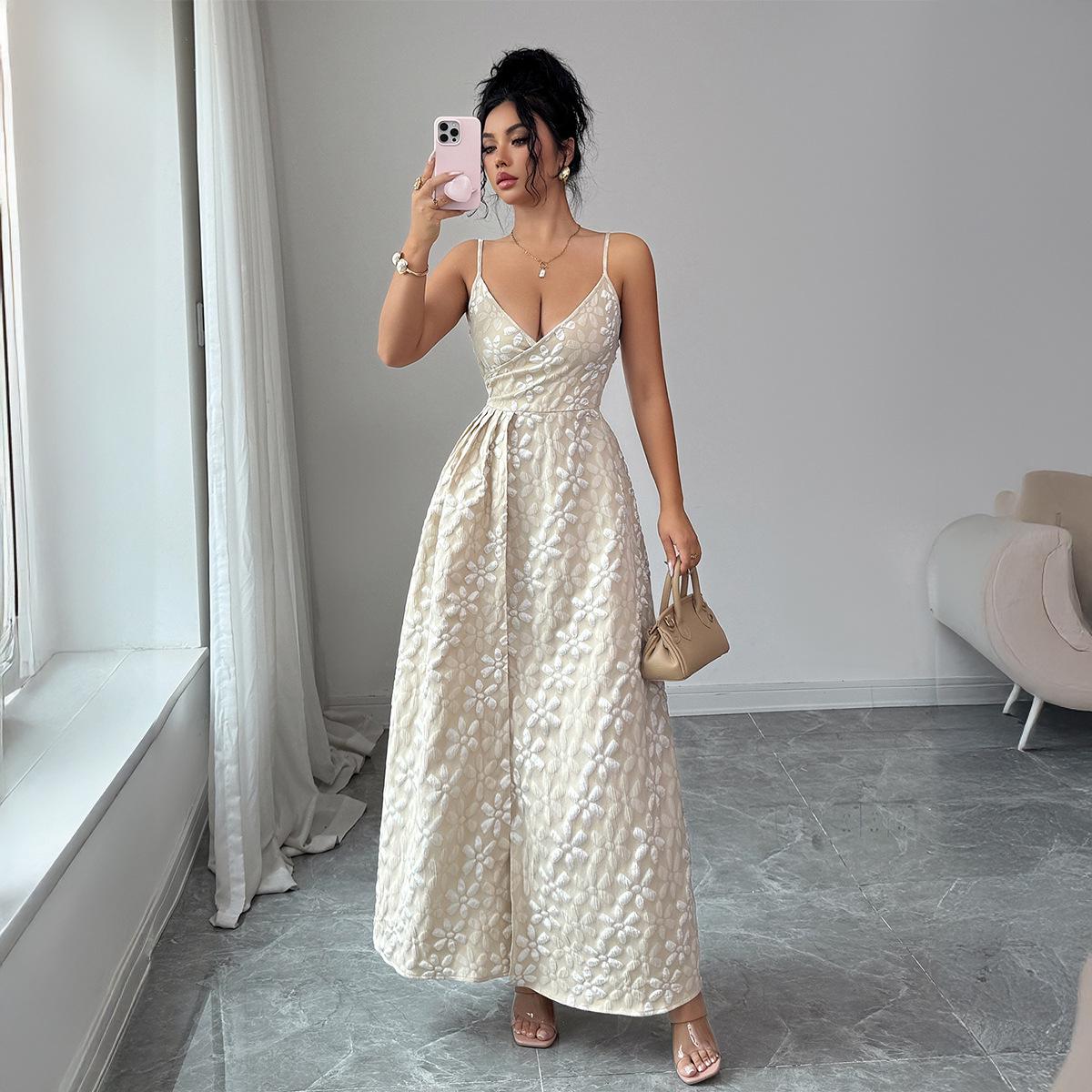 Elegant European Strappy High-Waisted Dress - Women s 2026 Spring/Summer Collection XL