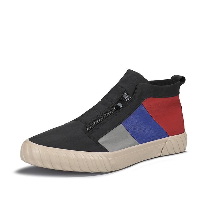 Holfredterse 5 Colour Autumn Men Lightweight Casual Flat Canvas Shoes Zip Slip On Espadrilles Ankle Shoes Outdoors Spring 20858