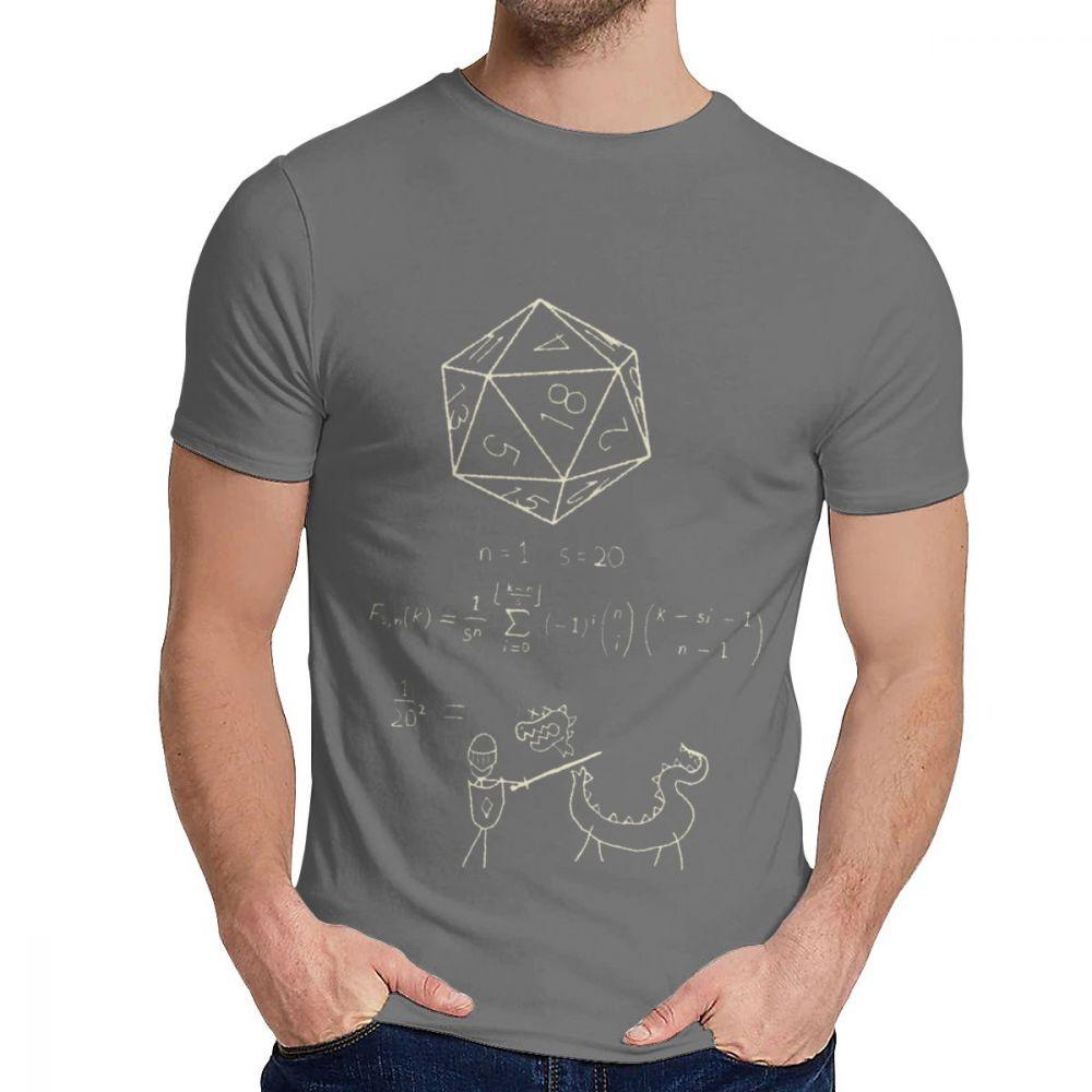 Graphic The Science Of 20 Sided Dice D20 Math Dragons Tee Shirt For Unisex Leisure Organic