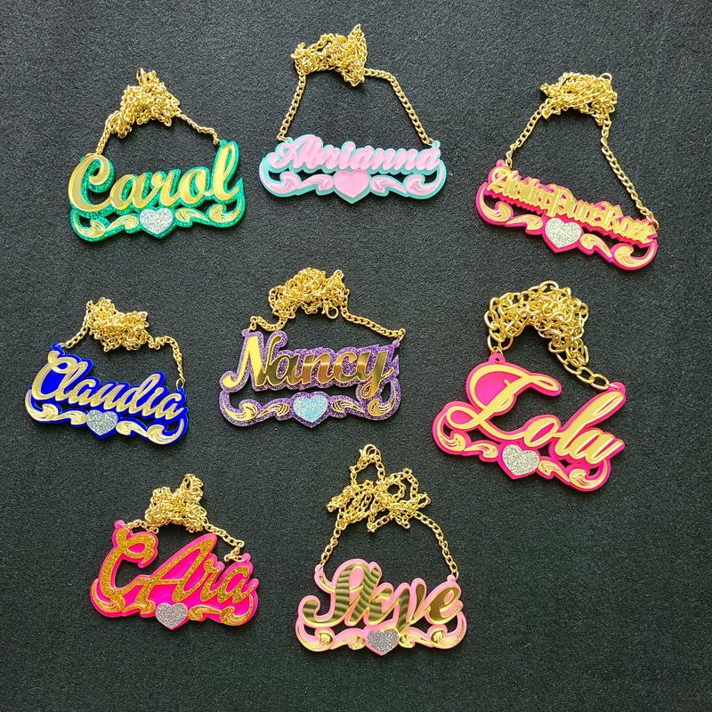DIY Acrylic Custom English Letter Name Necklace - European & American Style