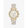 Oversized Parker Pavé Gold-Tone and Logo Watch MK6916