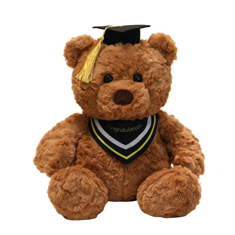 Cute Graduation Dr. Ji Hat Teddy Bear Doll Plush Toy Doll Graduation Souvenir Gift Doctor Bear
