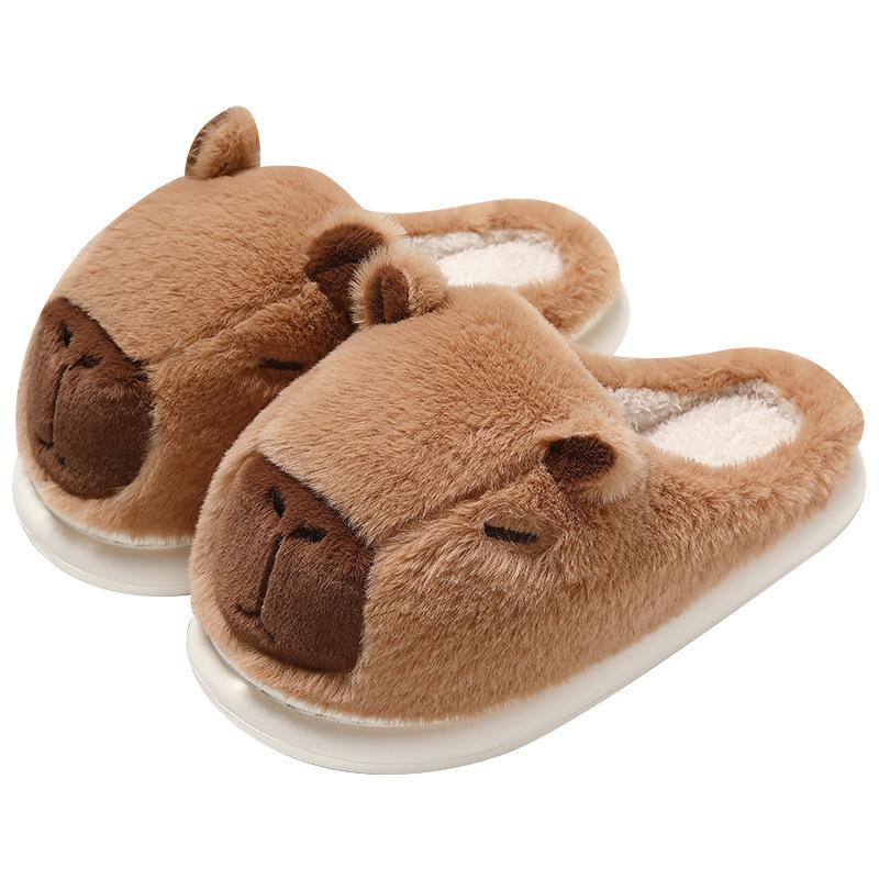Kapibara cotton slippers winter new couple home warm cute fluffy slippers winter