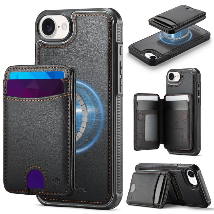 JEEHOOD J10 Flip Card Bag MagSafe Split RFID Leather Phone Case