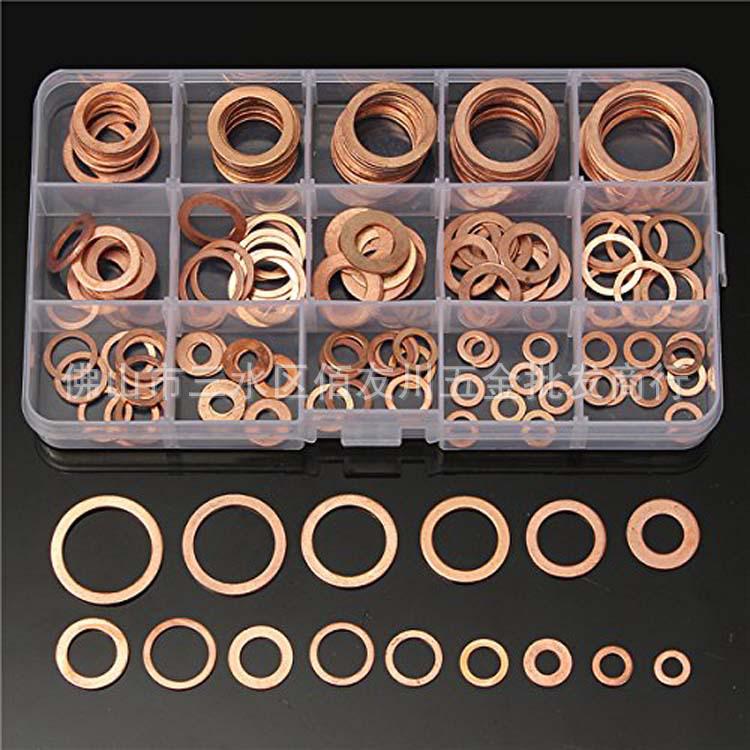150-Piece Brass Oil Seal Gasket Set: Includes M5-M22 Copper Flat Washers.