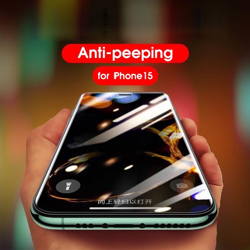 Fonken Privacy Screen Protector for iPhone 15Plus/15/15 Pro/15 Pro Max 30 Degree Anti-peep Tempered Glass Film