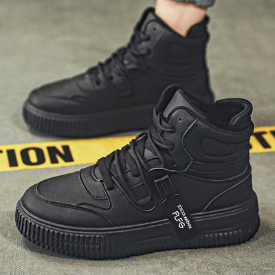 Autumn and Winter High-top Skateboard Shoes Casual Leather Platform Student Sports Couple Shoes