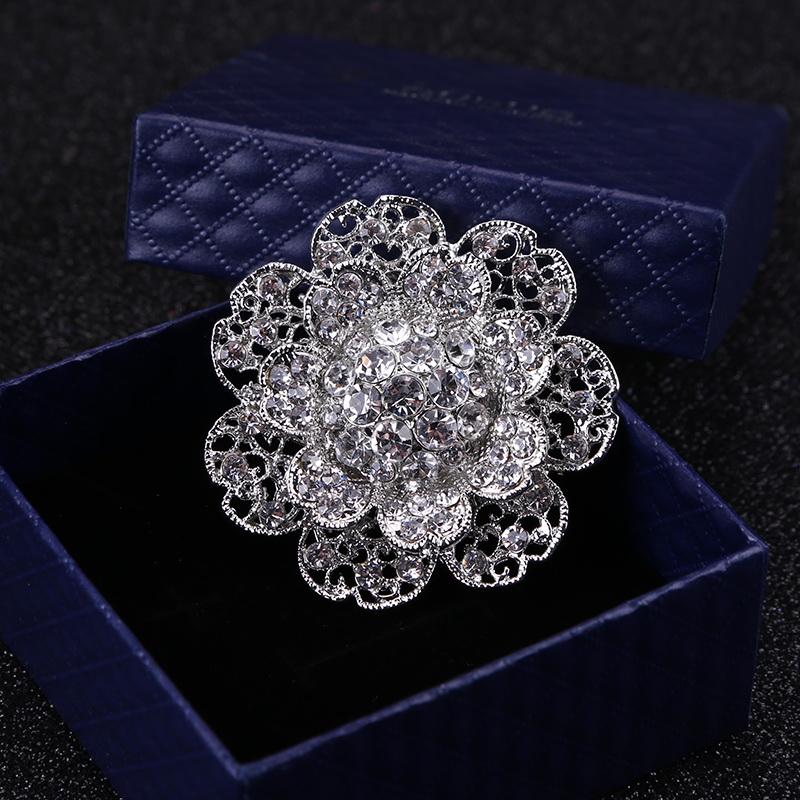 Mode Frauen Große Broschen Dame Blume Strass Kristall Hochzeit Brosche Pin Schmuck Zubehör Mädchen Geschenk