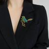 Yousheng Bird Shape Brooch Sparkling Faux Crystals Magpies Lapel Pin Retro Noble Bird Scarf Brooch Wedding Jewelry Gift